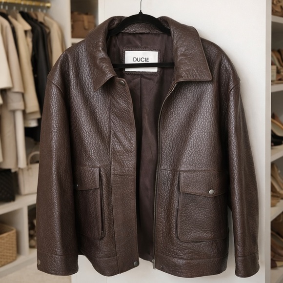 Ducie Jackets & Blazers - DUCIE London brown leather jacket